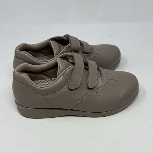 SAS Me Too Shoes Womens 7.5 WW Extra Wide Brown Leather Hook Loop Straps Comfort - Picture 3 of 16